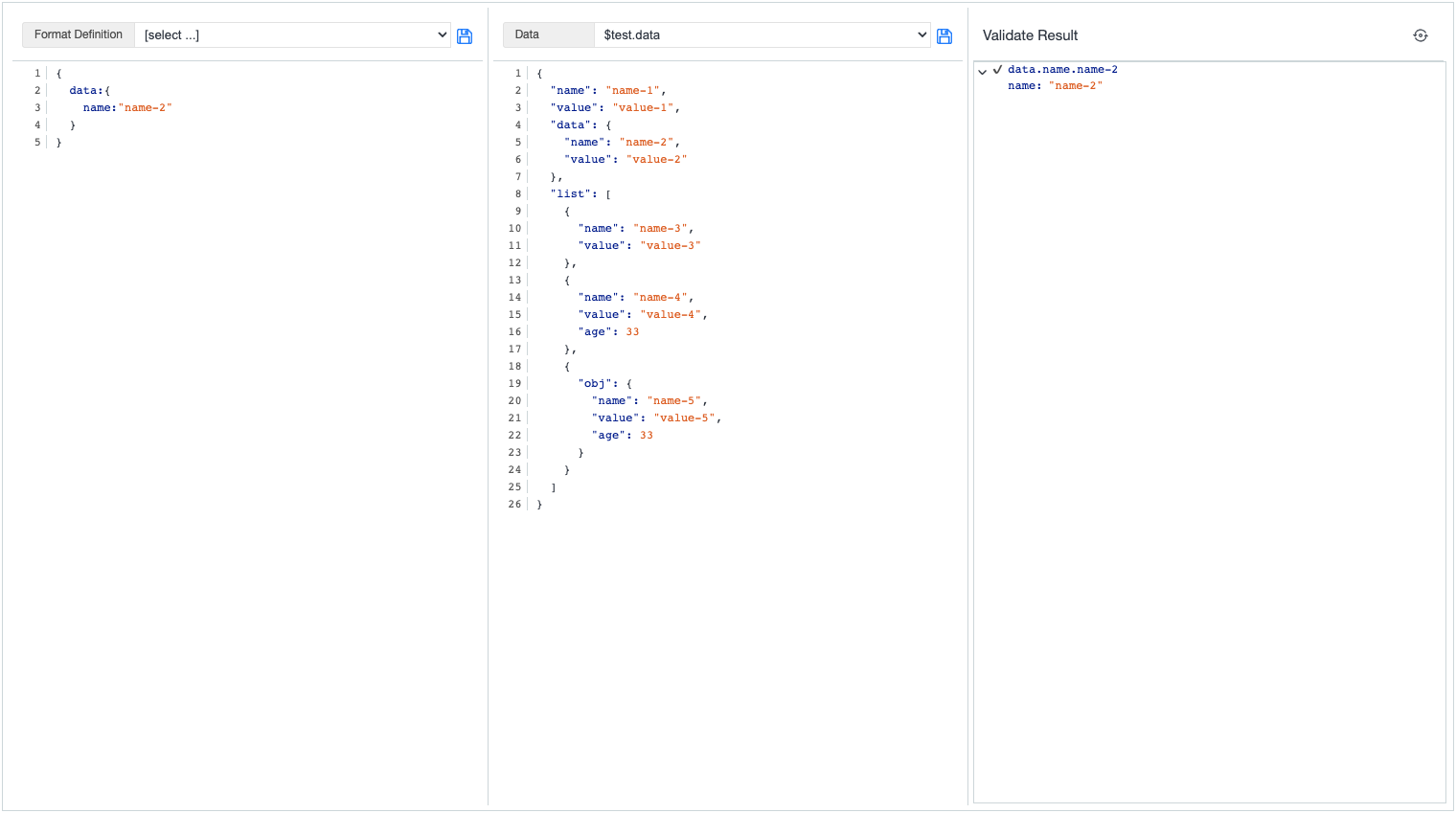 JSON compare